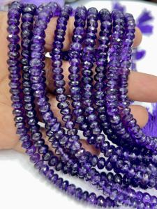Cuentas Grandes de Piedras Preciosas, Cuentas Facetadas de Amatista Morada Natural AAA, Cuentas de Cuarzo en Forma de Rondelle de 8 mm, Hilo de 8 Pulgadas - Product Image 5