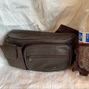 Riñonera de cuero genuino marrón hecha a mano, cintura totalmente ajustable, bolsa para el vientre, estilo Vintage, regalo del Día de la madre para el día de 2017 - Product Image 1