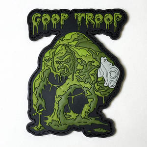 Goop Troop 3D Embossed Rubber Patch Irregular Shape Sew-On <b>Badge</b> Green Black - Product Image 6