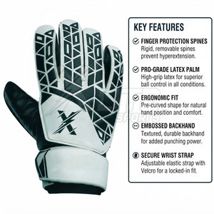 Gants de gardien de but professionnels en latex à haute adhérence, protection complète des doigts, design respirant pour les entraînements et les matchs - Product Image 6