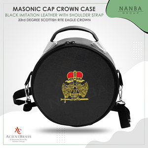 Étui pour casquette du Rite écossais maçonnique du 33e degré, noir, avec un emblème double aigle brodé d'or - Product Image 4