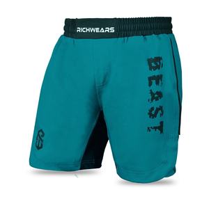 Pantalones cortos MMA duraderos para hombre con sublimación personalizada 95% poliéster 5% Spandex para Fitness Kick Boxing Muay Thai Cage Fighting Wear - Product Image 1