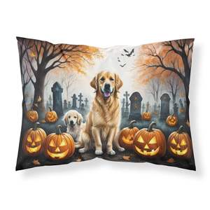 Spooky Halloween Golden Retriever décoratif oeuvre taie d'oreiller léger Super doux facile d'entretien Standard feuille taie d'oreiller ensemble - Product Image 1