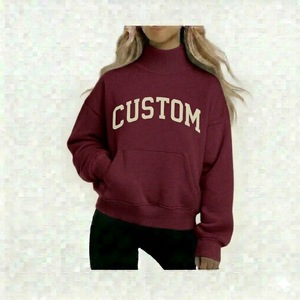 Women Casual Oversized Regular Mockneck Fleece Long Sleeve Sweatshirt Pullover Autumn Soft Loose Streetwear Fashion <b>Top</b> Daily - Product Image 2