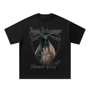 เสื้อยืดผู้ชายแขนสั้นลายพิมพ์กราฟิกผ้าฝ้ายทรงหลวมโอเวอร์ไซส์ดีไซน์ใหม่ขายส่งประจำฤดูร้อนปี 2026 - Product Image 6