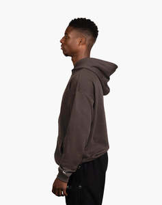 Custom Chocolate Brown Oversized Hoodie Heavy GSM Cotton Streetwear Sweatshirt Hoodies Manufacturer - Product Image 5