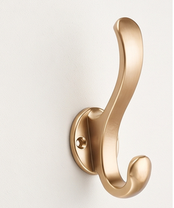 Premium Modern Brass Wall Mount <b>Hook</b> Single Gold Finish Rust Resistant Clothing Storage Solution - Product Image 1