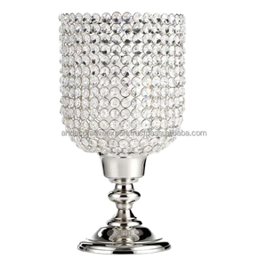 เชิงเทียนลูกปัดคริสตัลสุดฮอตพร้อมฐานสำหรับวางเทียนแฮนด์เมดชุบนิกเกิล - Product Image 2