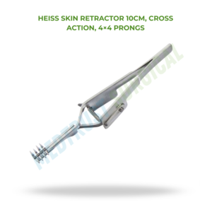 Rétracteur cutané Heiss 4x4 à croisillons, rétracteur chirurgical à action croisée, instrument dermatologique en acier inoxydable - Product Image 2