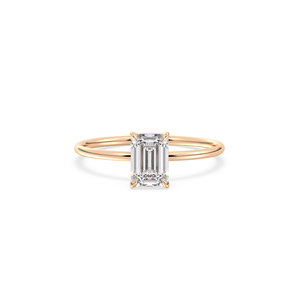 REYES Luxury Design <b>Emerald</b> Cut 0.98Ct Moissanite Solitaire <b>Ring</b> in 925 Sterling <b>Silver</b> GRA Certified Fine Jewelry For Women - Product Image 2
