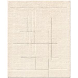 Tapis en laine noué à la main de haute qualité Z&H HOME, motif fantaisie épais en poils naturels ivoire, tapis d'intérieur résistant aux animaux domestiques - Product Image 1