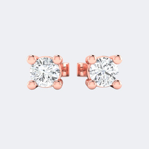 Pendientes Clásicos de Lujo con 4 Puntas y Corte Brillante Redondo de 0.15CTW en Oro de 10k con Certificación de Laboratorio - Product Image 5