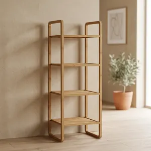 Estante de Almacenamiento de Bambú de 4 Niveles, Estante Independiente Minimalista, Organizador que Ahorra Espacio para Baño - Product Image 3