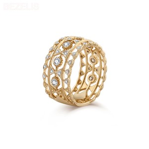 Anillo de Boda Vintage de Plata con Filigrana Intrincada y Diamantes de Laboratorio, Diseño Geométrico Calado, Joyería Fina, Regalo - Product Image 5