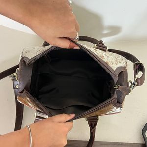 Latest Style Luxury Cowhide 11'' Speedy Bag <b>Tooled</b> <b>Leather</b> Western Handbag with Shoulder & Crossbody Spacious Travel Duffel Bags - Product Image 6