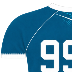 Maillot de compression athlétique à manches courtes, col ras du cou, motif vague, pour entraînement de performance, couleur Teal White - Product Image 3