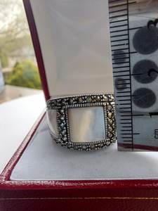 Anillo Vintage de Plata de Ley con Madreperla, Joyería Artesanal con Piedras Preciosas, Diseño Elegante para Mujer, Venta al Por Mayor para Exportación - Product Image 4