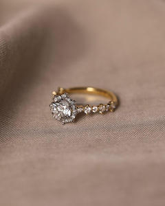 Igi/gia แล็บตัดเพชรวินเทจ14K สีเหลืองแหวนแต่งงาน/งานหมั้นใส่ได้ทั้งชายและหญิงสีขาวทองคุณภาพดีสำหรับงานปาร์ตี้ครบรอบ-คุ้มค่า - Product Image 4