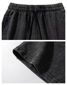 Conjunto de camiseta y pantalones cortos unisex de estilo urbano con lavado ácido, personalizado al por mayor, conjunto de dos piezas oversize, ropa de moda OEM. - Product Image 4