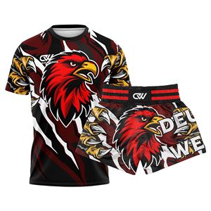 รับผลิตเสื้อผ้าชกมวย MMA มวยไทย แบบสั่งทำพิเศษ พิมพ์ลายโลโก้เต็มตัว คุณภาพสูง ยืดหยุ่น แห้งเร็ว ระบายอากาศได้ดี - Product Image 1