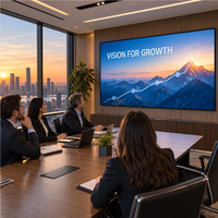 Mur vidéo LED intérieur 8K P1.86 3840Hz, écran publicitaire LED sans soudure pour salle de réunion d'entreprise