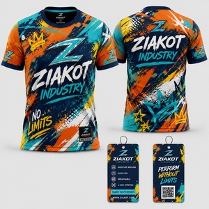 ZIAKOT industry New design Men's Custom Graffiti Pattern White-Aqua 3D Performance <b>T</b>-<b>Shirt</b> - Product Image 1
