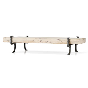 Rustic Wood Serving Tray with Metal Legs Farmhouse Display Riser Decorative Wooden Tray - Product Image 2