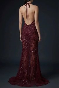 Vestido de Noche Geométrico Hecho a Mano con Cuentas, Silueta de Sirena, Vestido de Gala de Lujo, Venta al por Mayor, Ropa Formal Personalizada para Mujer - Product Image 2