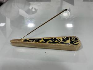 Mango <b>Wood</b> Incense <b>Stick</b> Holders Colorful Meena Work Handcrafted for Decorative Appeal Reusable Triangular Shape for Meditation - Product Image 3