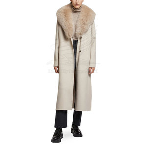 Abrigo Largo Clásico para Mujer, Uso Diario, Tela de Lona, Exterior de Lana, Transpirable, Ropa de Abrigo Informal de Invierno - Product Image 2