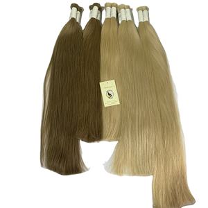 Pelo lacio sedoso de Color negro y marrón, Combo de moda, cabello virgen peruano sin procesar, a granel vietnamita, venta al por mayor - Product Image 1