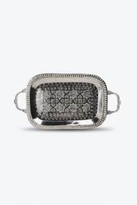 Three Tier Round Metal Decorative Tray <b>Stand</b> With Handle Traditional Design Multi Piece Package - Product Image 2