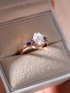 Anillos de Trébol para Niñas, Diseño 2026, Plata de Ley S925, Diamante Cultivado en Laboratorio IGI, Chapado en Oro Esmeralda de 18K, Ajustables - Product Image 5