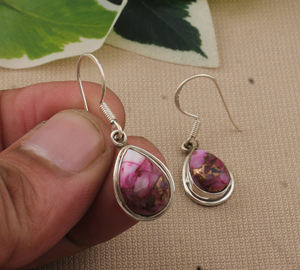 ต่างหูเงินแท้ 925 ประดับมุกสีชมพูและพลอยทองแดง ประดับเพชรซิร์คอน งานแฮนด์เมด สไตล์โบฮีเมียนสุดหรู สำหรับงานแต่งงานและงานปาร์ตี้ ขายส่ง - Product Image 4