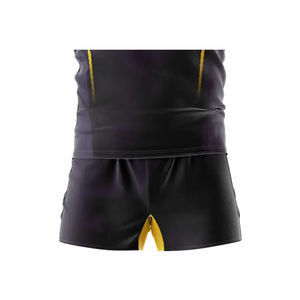 Ensemble short et maillot de rugby professionnel pour hommes, respirant, imprimé par transfert thermique, 100 % polyester, taille élastique - Product Image 2