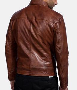 <b>Brown</b> <b>Leather</b> Shirt Turn Down Collar Distressed Sheep <b>Leather</b> <b>Jacket</b>/OEM Waxed <b>Brown</b> <b>Leather</b> <b>Jacket</b>/Vintage <b>jackets</b> for <b>men</b> - Product Image 4
