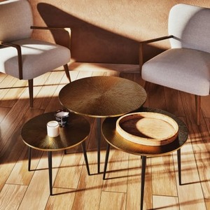 Juego de Mesas de Centro Redondas de Madera Modernas para Interiores Refinados, Muebles Minimalistas para Sala de Estar - Product Image 3