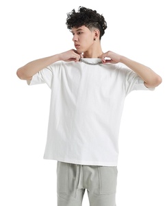 เสื้อยืดคอกลมเปิดไหล่ปล่อย100% สำหรับผู้ชาย, เสื้อยืดโอเวอร์ไซส์สำหรับผู้ชายทำจากผ้าฝ้าย - Product Image 1