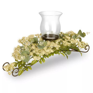 Candelabro con cuentas de cristal niquelado alto y atractivo, chimenea de Metal decorativa hecha a mano para Navidad a la venta - Product Image 6