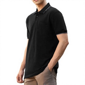 Camiseta Polo Personalizada para Hombre, Bordada, Manga Corta, 100% Algodón Piqué, Transpirable, Color Sólido, Informal, Servicio OEM, MOQ Bajo, Precio Bajo - Product Image 4