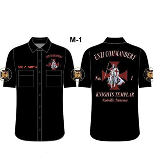 Camisa Dickies Negra con Bordado del Logotipo de los Caballeros Templarios y Masónicos - Product Image 1