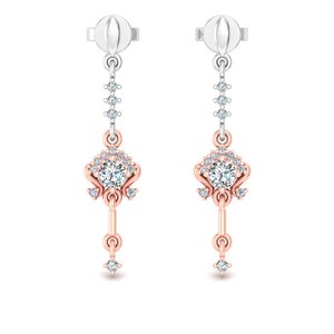 Pendientes de Oro Sólido de 14k con Diamantes Cultivados en Laboratorio de Corte Redondo, Diseño de Moda, Ideales para Regalo, Fiestas y Aniversarios - Product Image 6