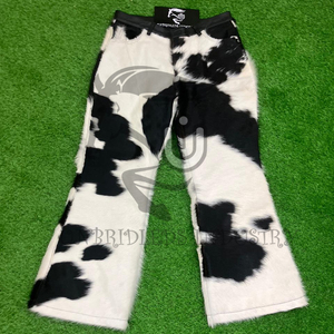 กางเกงหนังวัวแท้พรีเมียมทรงขาบานเอวยางยืดสำหรับผู้ชาย ปี 2026 จาก Unbridleds Industry ดีไซน์โดดเด่นทันสมัย - Product Image 2