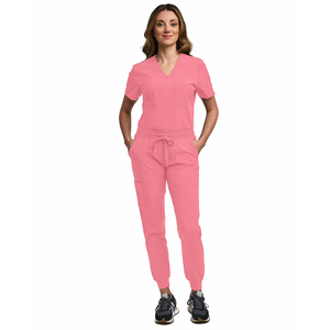 Short Sleeved Hospital <b>Doctor</b> Uniforms Pink Color Cotton Polyester Ladies Hospital And Clinic Scrubs <b>Sets</b> - Product Image 1