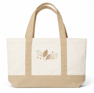 Bolsa de compras de lona de algodón bordada, reutilizable, reciclable, ecológica, con logo personalizado impreso, de color sólido, tipo bandolera. - Product Image 1