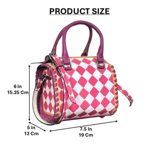 Sacs de voyage Speedy en cuir véritable à carreaux, faits main et de qualité supérieure, nouveaux sacs à main compacts de luxe pour femmes - Product Image 2