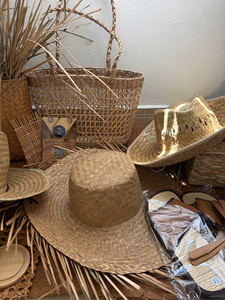 VietChoice Natural Grass Cowboy Floppy <b>Straw</b> <b>Hat</b> with Frayed Edge Hand Embroidery Casual Sports Style for Beach Tenis outdoor - Product Image 5