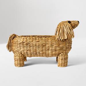 Cesta de jacinto de agua tejida con forma de Dachshund, cesta de almacenamiento hecha a mano, venta al por mayor, ecológica, hecha en Vietnam - Product Image 3