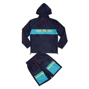 Conjunto corto de nailon con logotipo personalizado para hombre, chaqueta cortavientos y pantalones cortos, conjunto de dos piezas para hombre - Product Image 2