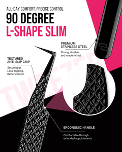 Pince à cils Charmlash Private Label Tools à 90 degrés, séparateur de cils, outil ergonomique en microfibre, design pour volume - Product Image 4